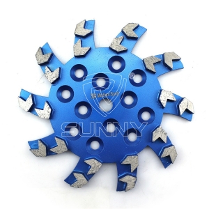 China 250mm Metal Bond Diamond Grinding Plate For Blastrac Edco Mk Concrete Floor Grinders